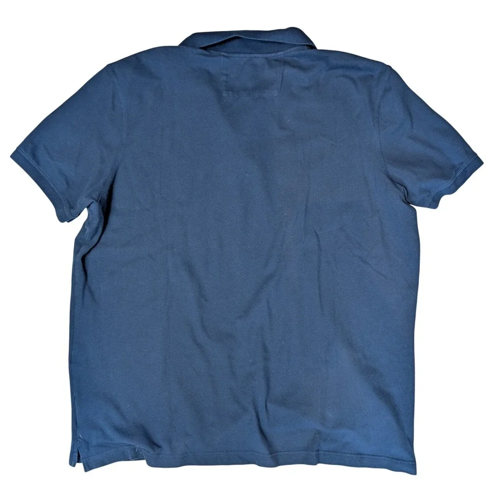 Banana Republic Solid Blue Short Sleeve Pique‎ Polo Men's XXL